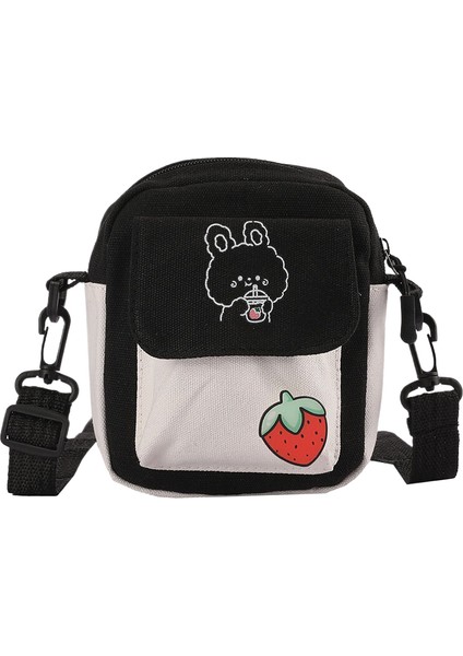 Couples1 Kanvas Küçük Çanta Kadın Yaz Yeni Kore Japon Sevimli Tek Omuz Crossbody Çanta Kore Ins Kız Basit Öğrenci (Yurt Dışından)