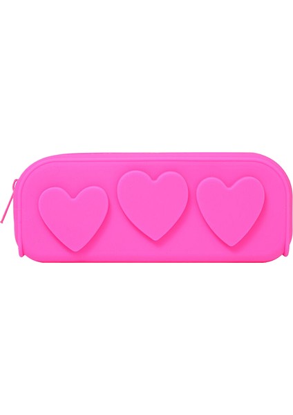 Couples1 Aşk Kırtasiye Çantası Silikon Kalem Kutusu Uygun Saklama Çantası Kalp Şeklinde Macaron Yıkanabilir Silikon Kırtasiye Çantası (Yurt Dışından)