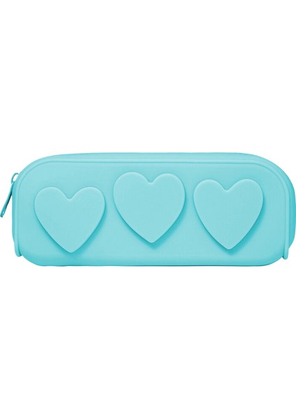 Couples1 Aşk Kırtasiye Çantası Silikon Kalem Kutusu Uygun Saklama Çantası Kalp Şeklinde Macaron Yıkanabilir Silikon Kırtasiye Çantası (Yurt Dışından)