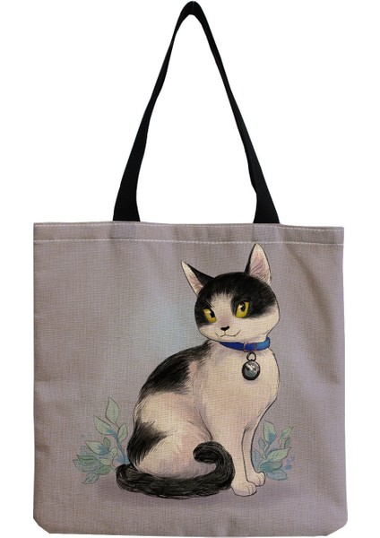 Couples1 Sevimli Kedi Günlüğü Boyama Tote Çanta Kızlar Için Kedi Kaleci Sanat Moda Seyahat Çantası Kadınlar Için Rahat Eko Alışveriş Yüksek Kaliteli Katlanabilir Tote Çanta (Yurt Dışından)
