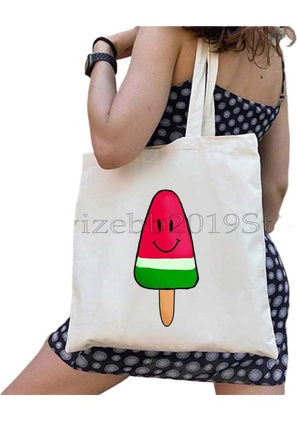 Couples1 Bu Bir Karpuz Değil Kanvas Tote Çanta Büyük Kapasiteli Seyahat Alışveriş Süpermarket Çantası Moda Basit Omuz Çantası Organizatör (Yurt Dışından)