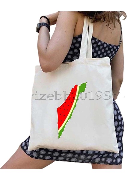 Couples1 Bu Bir Karpuz Değil Kanvas Tote Çanta Büyük Kapasiteli Seyahat Alışveriş Süpermarket Çantası Moda Basit Omuz Çantası Organizatör (Yurt Dışından)