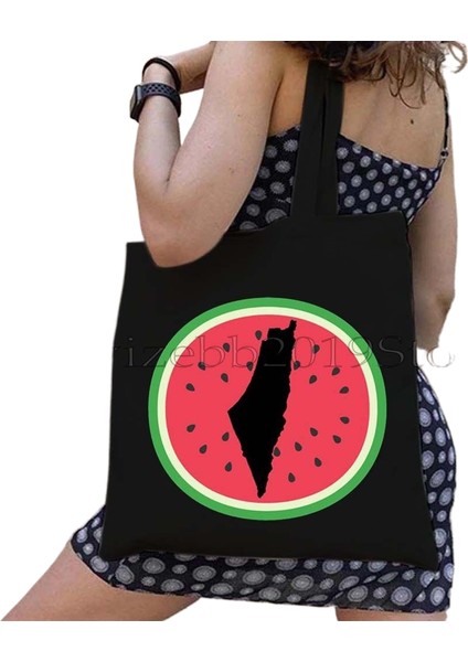 Couples1 Bu Bir Karpuz Değil Kanvas Tote Çanta Büyük Kapasiteli Seyahat Alışveriş Süpermarket Çantası Moda Basit Omuz Çantası Organizatör (Yurt Dışından)