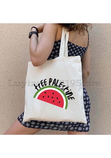 Couples1 Bu Bir Karpuz Değil Kanvas Tote Çanta Büyük Kapasiteli Seyahat Alışveriş Süpermarket Çantası Moda Basit Omuz Çantası Organizatör (Yurt Dışından)