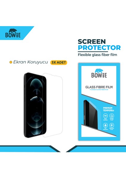 iphone 13 pro max için nano tempered ekran koruyucu film 3 adet set