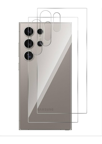 Samsung galaxy s24 için ön arka nano tempered ekran koruyucu 3 adet set