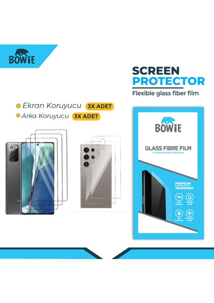 Samsung Galaxy A30s için full kaplama ön arka nano tempered ekran koruyucu 3 adet set