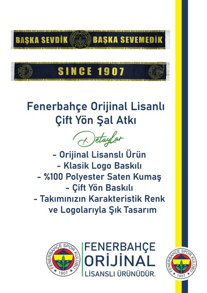 Orijinal Lisanslı Since 1907 Çift Taraflı Şal Atkı