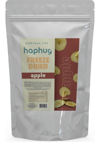 Freeze Dried Dondurularak Kurutulmuş Dilim Elma Freeze Dry Meyve Kurusu 1 kg