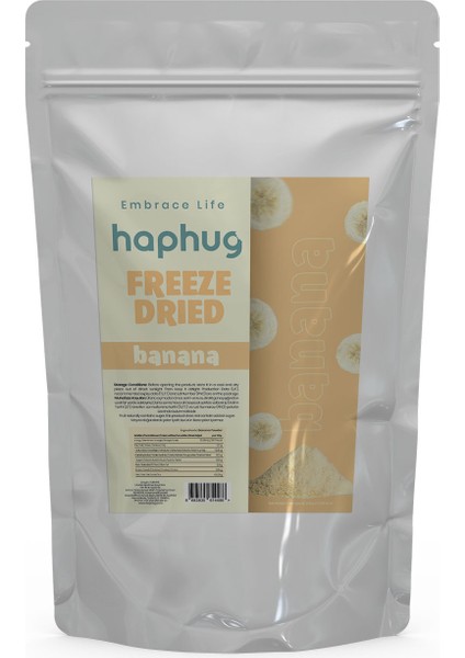 Freeze Dried Dondurularak Kurutulmuş Toz Muz Freeze Dry Meyve Kurusu 200 gr