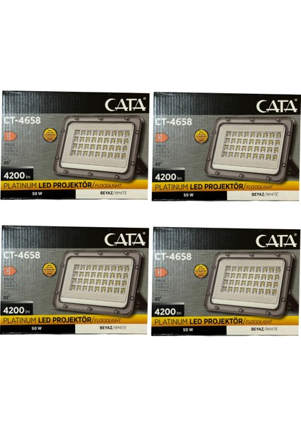 CT-4658 50W 6500K (Beyaz Işık) LED Projektör (4 Adet)