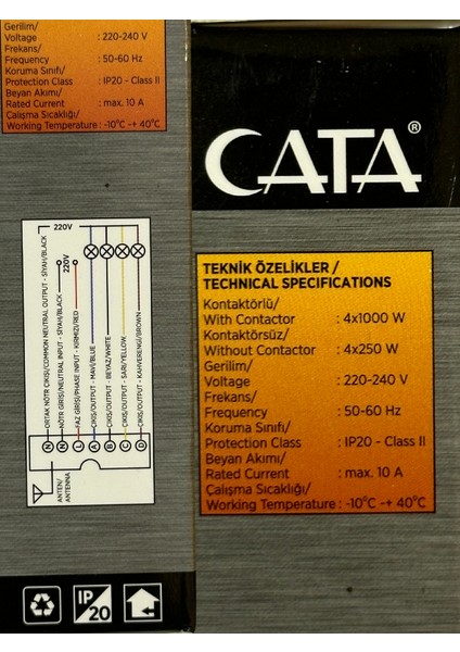 CT-9154 4/'lü Aydınlatma Kumandası