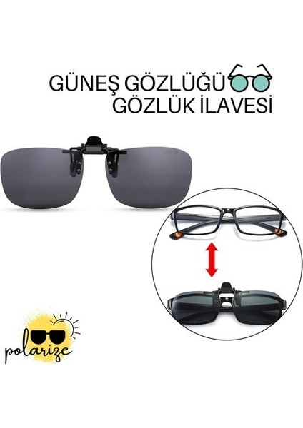 Güneş Gözlüğü Gözlük Ilavesi Clip-On Polarize