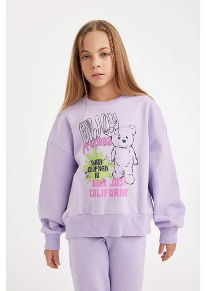 Kız Çocuk 2'li Takım Baskılı Sweatshirt Beli Lastikli Jogger Eşofman Altı D2218A824WN indirimleri