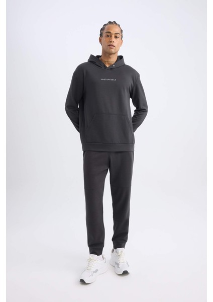 Fit Jogger Eşofman Altı Skuba Dalgıç Kumaş Standart Fit Beli Bağcıklı Lastikli Paça D1898AX24AU