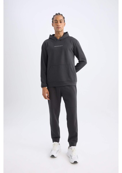 Fit Jogger Eşofman Altı Skuba Dalgıç Kumaş Standart Fit Beli Bağcıklı Lastikli Paça D1898AX24AU
