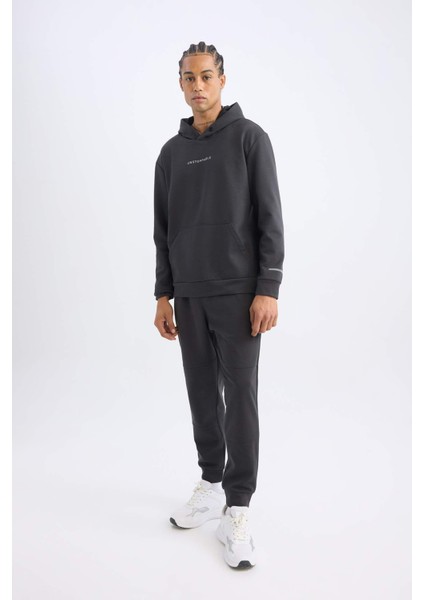 Fit Jogger Eşofman Altı Skuba Dalgıç Kumaş Standart Fit Beli Bağcıklı Lastikli Paça D1898AX24AU