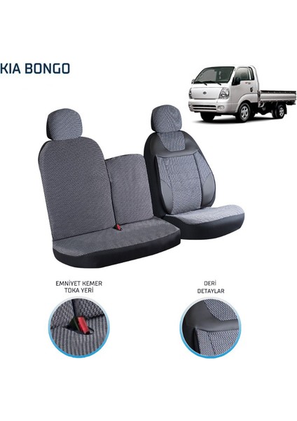 Kia Bongo 2+1 Ön Koltuk Kılıf Seti Füme