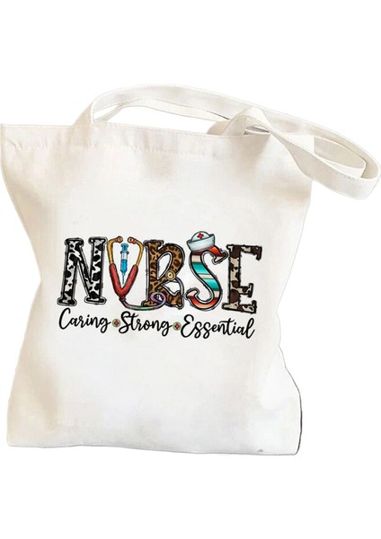 Hemşire Metin Renkli Alışveriş Kadın El Çanta (Yurt Dışından)