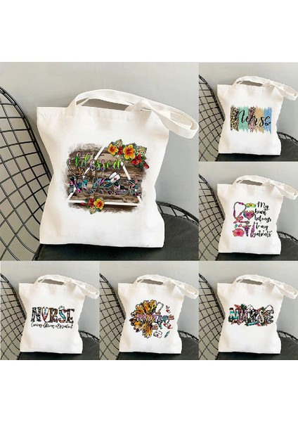 Hemşire Metin Renkli Alışveriş Kadın El Çanta (Yurt Dışından) modelleri