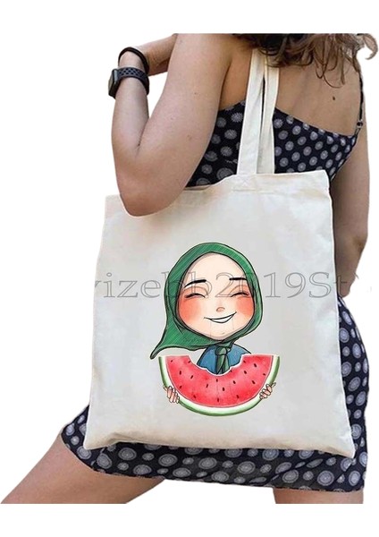 Kanvas Tote Büyük Kapasiteli Seyahat Alışveriş Omuz Çantası (Yurt Dışından)