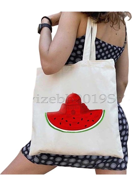 Kanvas Tote Büyük Kapasiteli Seyahat Alışveriş Omuz Çantası (Yurt Dışından)