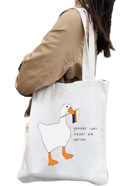 Sevimli Karikatür Hayvan Omuz Kanvas Tote Alışveriş Çanta (Yurt Dışından)