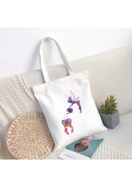 Diş ve Diş Hekimi Desen Eğlenceli Omuz Alışveriş Kadın Kanvas Çanta (Yurt Dışından) fiyatları