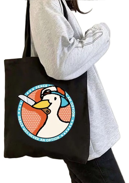 Sevimli Karikatür Hayvan Omuz Kanvas Tote Alışveriş Çanta (Yurt Dışından)