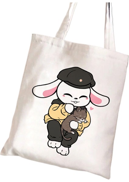 Baskılı Kanvas Öğrenci Kadın El Omuz Çantası (Yurt Dışından)