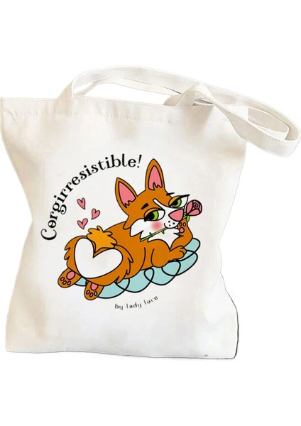 Karikatür Eğlenceli Kawaii Sanat Baskı Omuzdan Askılı Alışveriş Kız Kadın Kanvas Çanta (Yurt Dışından)