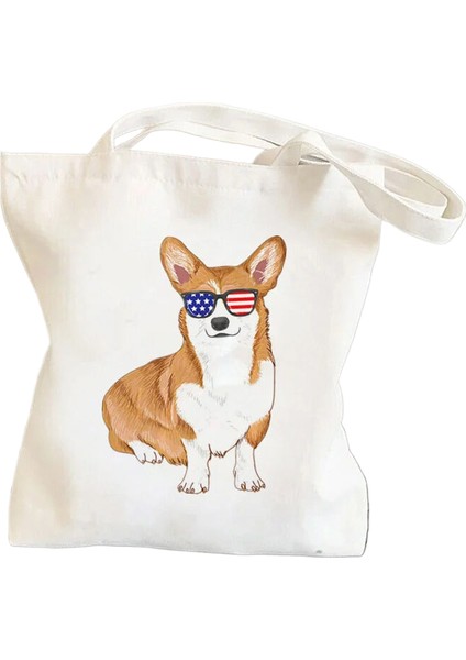 Karikatür Eğlenceli Kawaii Sanat Baskı Omuzdan Askılı Alışveriş Kız Kadın Kanvas Çanta (Yurt Dışından)