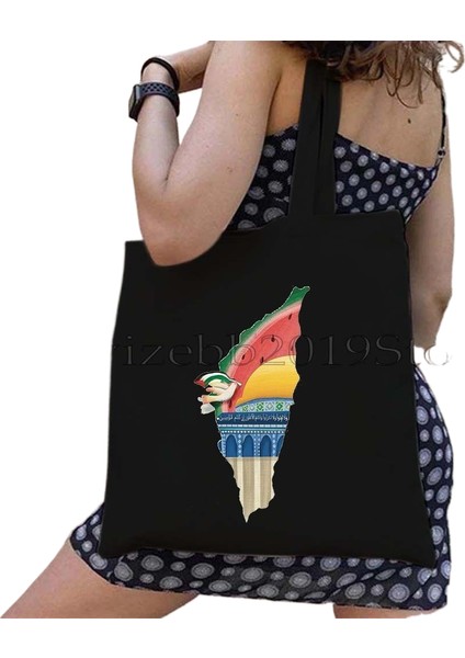 Kanvas Tote Büyük Kapasiteli Seyahat Alışveriş Omuz Çantası (Yurt Dışından)