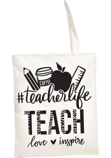 Sevimli Hayvan ve Bitki Mektubu Baskı Kawaii Kanvas Harajuku Kanvas Alışveriş Kadın Çanta (Yurt Dışından)