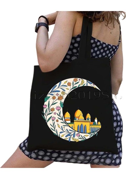 Kanvas Tote Büyük Kapasiteli Seyahat Alışveriş Omuz Çantası (Yurt Dışından)