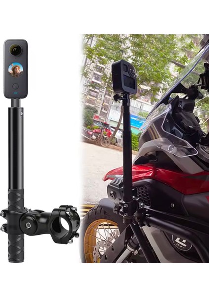 Tüm Aksiyon Kameralar ile Uyumlu Görünmez Selfie Çubuğu Motosiklet Bağlantı Aparatı
