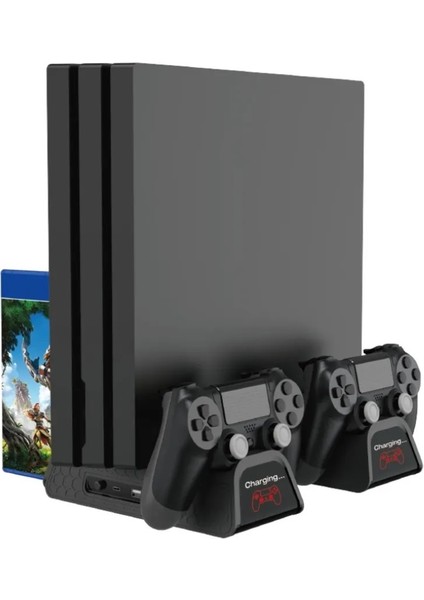 Ps4 Dualshock 4 Fonksiyonel Fanlı Şarj Standı Fat Slim ve Pro Uyumlu