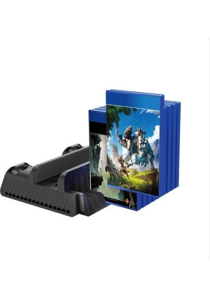 Ps4 Dualshock 4 Fonksiyonel Fanlı Şarj Standı Fat Slim ve Pro Uyumlu modelleri