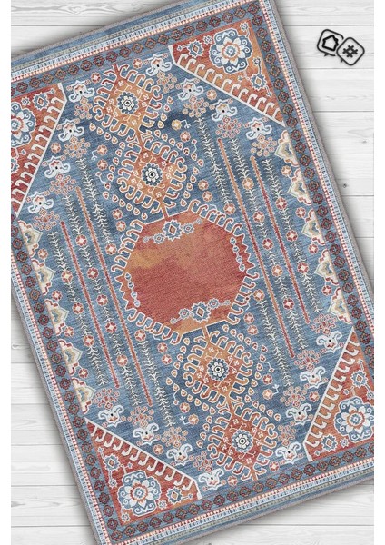 Omg Etnik Desenli Halı Geometrik Salon Halısı Çok Renkli Oturma Odası Halısı Bordürlü Halı fiyatları