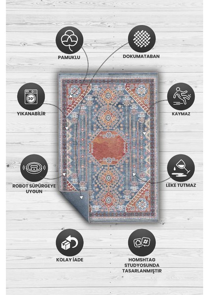 Omg Etnik Desenli Halı Geometrik Salon Halısı Çok Renkli Oturma Odası Halısı Bordürlü Halı fırsatları