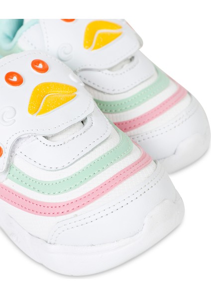 Kız Bebek Velcro Beyaz-Yeşil Sneaker