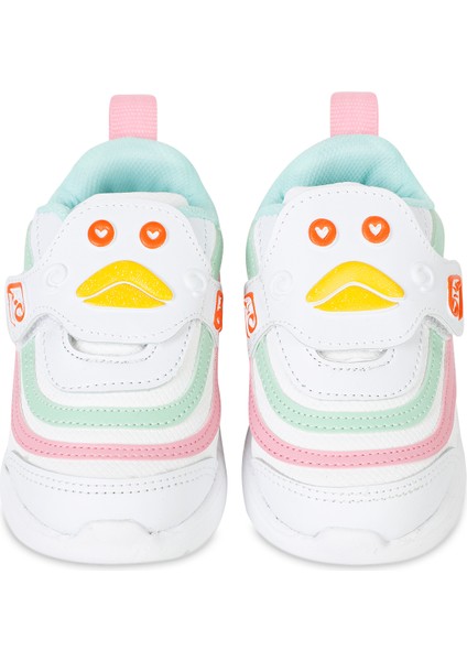 Kız Bebek Velcro Beyaz-Yeşil Sneaker