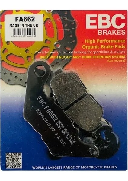 Yamaha R25 Arka Fren Disk Balatası Takımı 2015-2021
