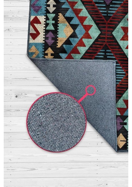 Minnetarlık Etnik Desenli Halı Geometrik Salon Halısı Çok Renkli Oturma Odası Halısı