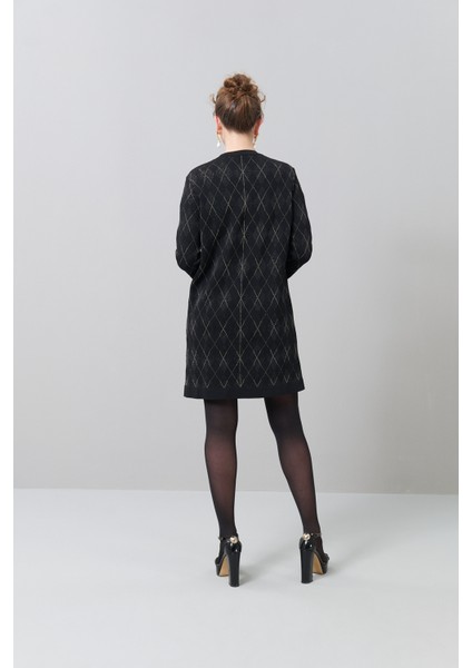 Gold Düğmeli Triko Mini Elbise Siyah-Gold K2571014_155 fiyatları