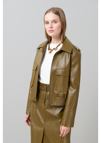 Fermuarlı Deri Mont Olive K2517514_027