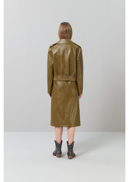 Fermuarlı Deri Mont Olive K2517514_027 fiyatları