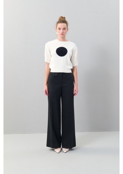 Yün Karışımlı Bluz Siyah-Ekru K2571020_651 modelleri