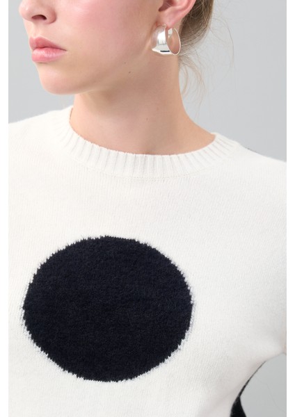 Yün Karışımlı Bluz Siyah-Ekru K2571020_651 fırsatları