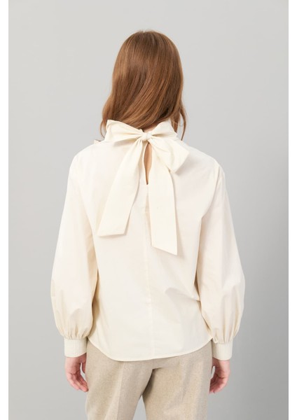 Çiçek Figürlü Poplin Bluz Bej K2513026_024 fiyatları